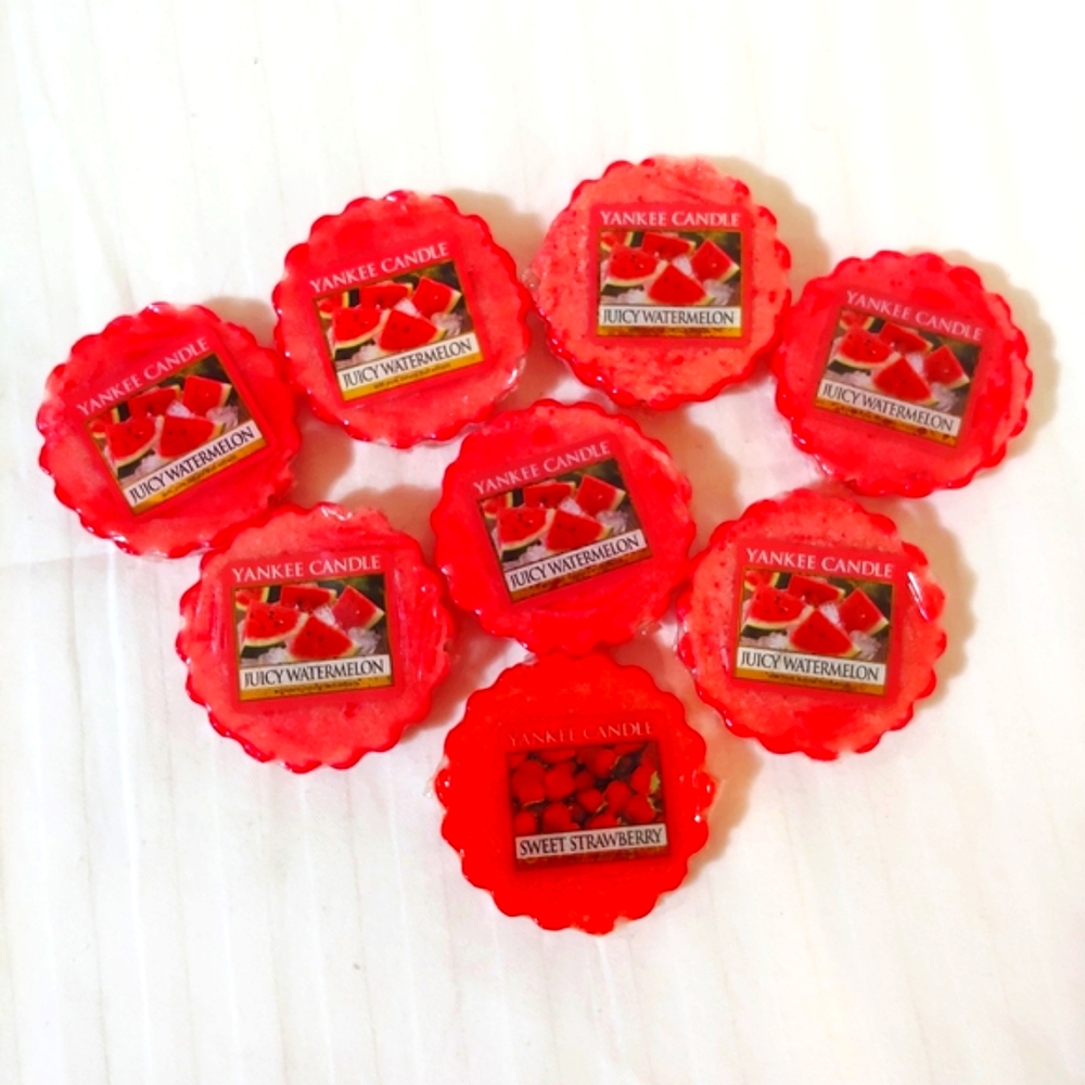 New Yankee Candle Juicy Watermelon and Sweet Strawberry Wax Melts x8
